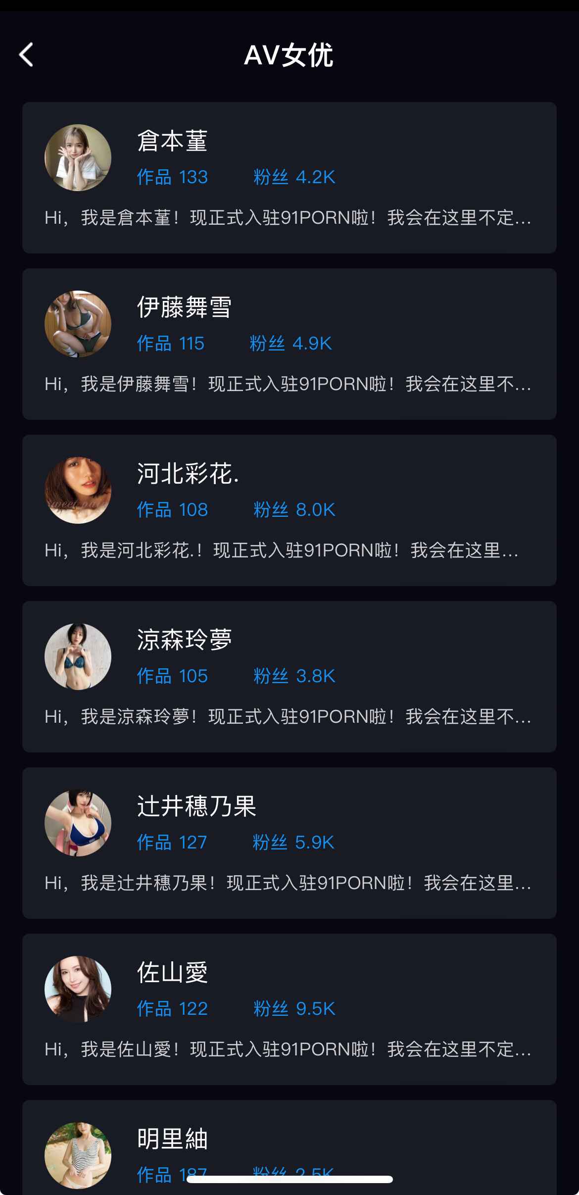 91PORN女优列表